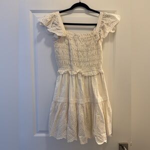 SEA New York White Eyelet Ruffle Dress